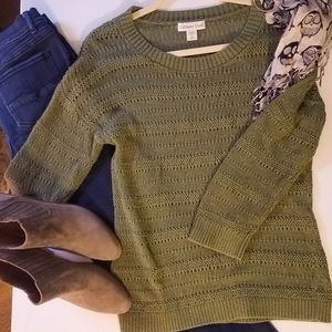 Coldwater Creek Olive Green Sweater